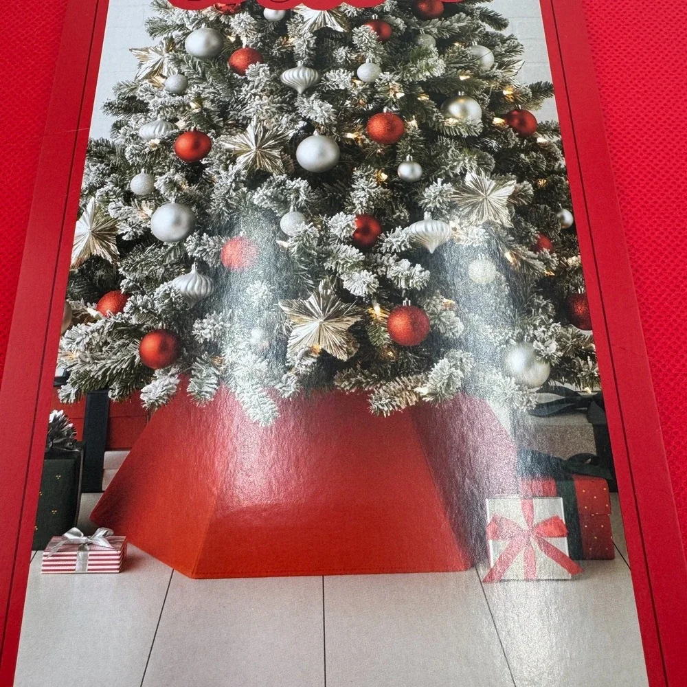 Wondershop Christmas Tree Collar Red Hard Shell 10x28 Holiday Decor NEW